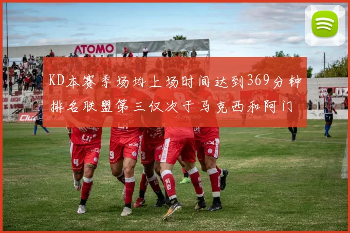 KD本赛季场均上场时间达到369分钟排名联盟第三仅次于马克西和阿门